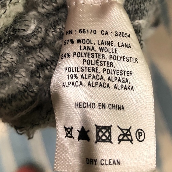 𝅺Anthropologie Sparrow Gray Wool Alpaca Poncho Sweater, One Size - Picture 9 of 10